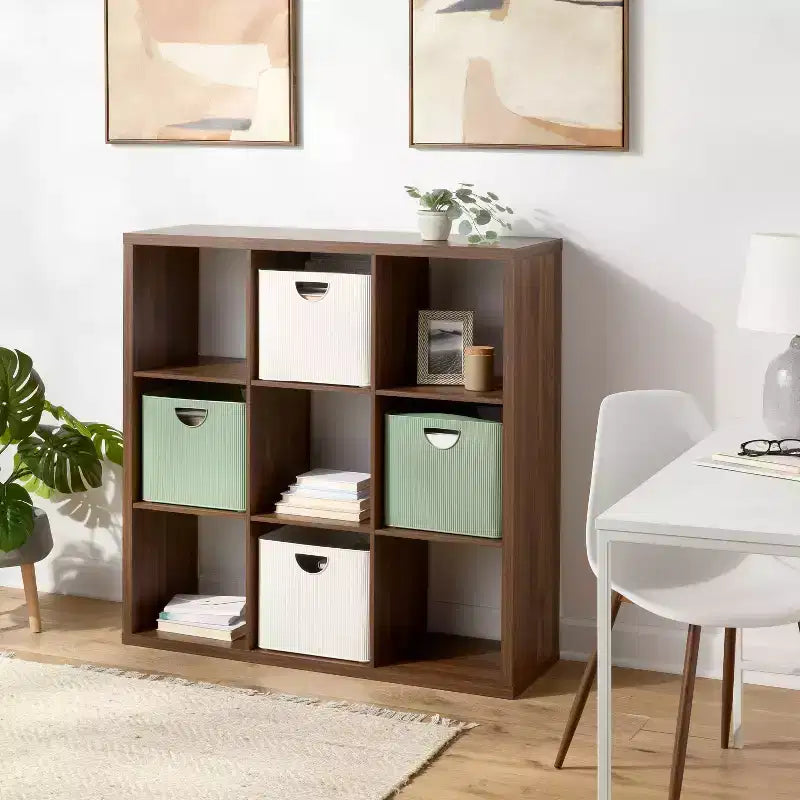 Étagère 9 casiers 33 cm noyer - Brightroom™