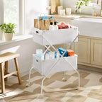 Chariot pliable à 2 niveaux avec bacs - Brightroom™
