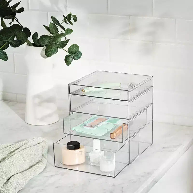 Organisateur de salle de bain et de maquillage, matériau PET, 20,37 cm de hauteur