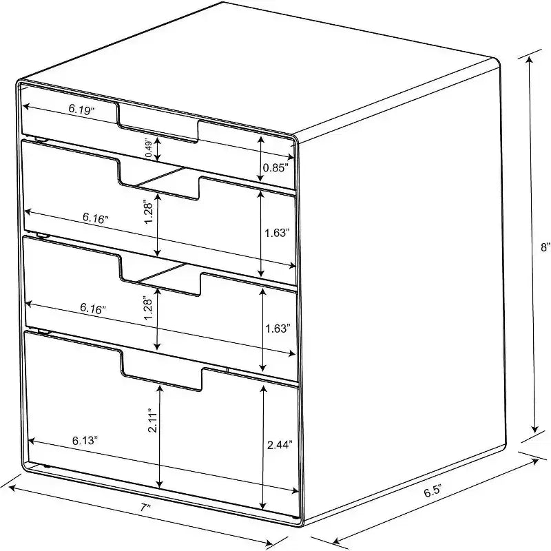 Organisateur de salle de bain et de maquillage, matériau PET, 20,37 cm de hauteur