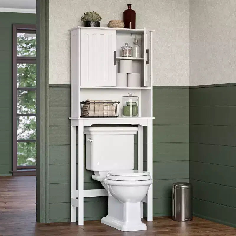 Armoire de toilette Monroe, économiseur d'espace, pour salle de bain, avec étagère réglable - Blanc