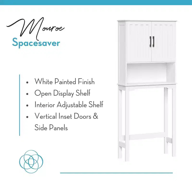 Armoire de toilette Monroe, économiseur d'espace, pour salle de bain, avec étagère réglable - Blanc