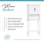 Armoire de toilette Monroe, économiseur d'espace, pour salle de bain, avec étagère réglable - Blanc