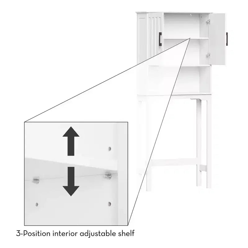 Armoire de toilette Monroe, économiseur d'espace, pour salle de bain, avec étagère réglable - Blanc
