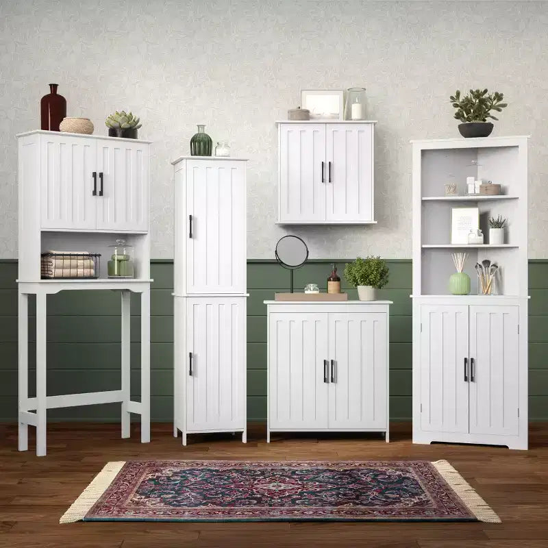 Armoire de toilette Monroe, économiseur d'espace, pour salle de bain, avec étagère réglable - Blanc