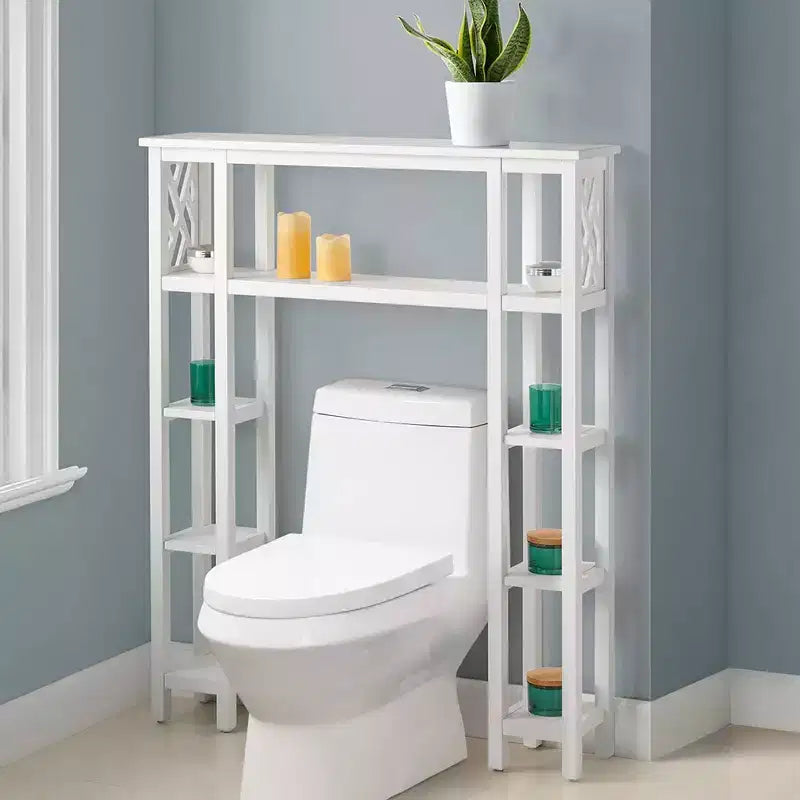 Meuble de rangement ouvert Coventry à poser au-dessus des toilettes avec étagères, blanc