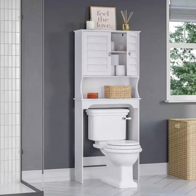 Meuble de Rangement Mural pour Médicaments de Salle de Bain Brookfield, Blanc, à Placer au-dessus des Toilettes