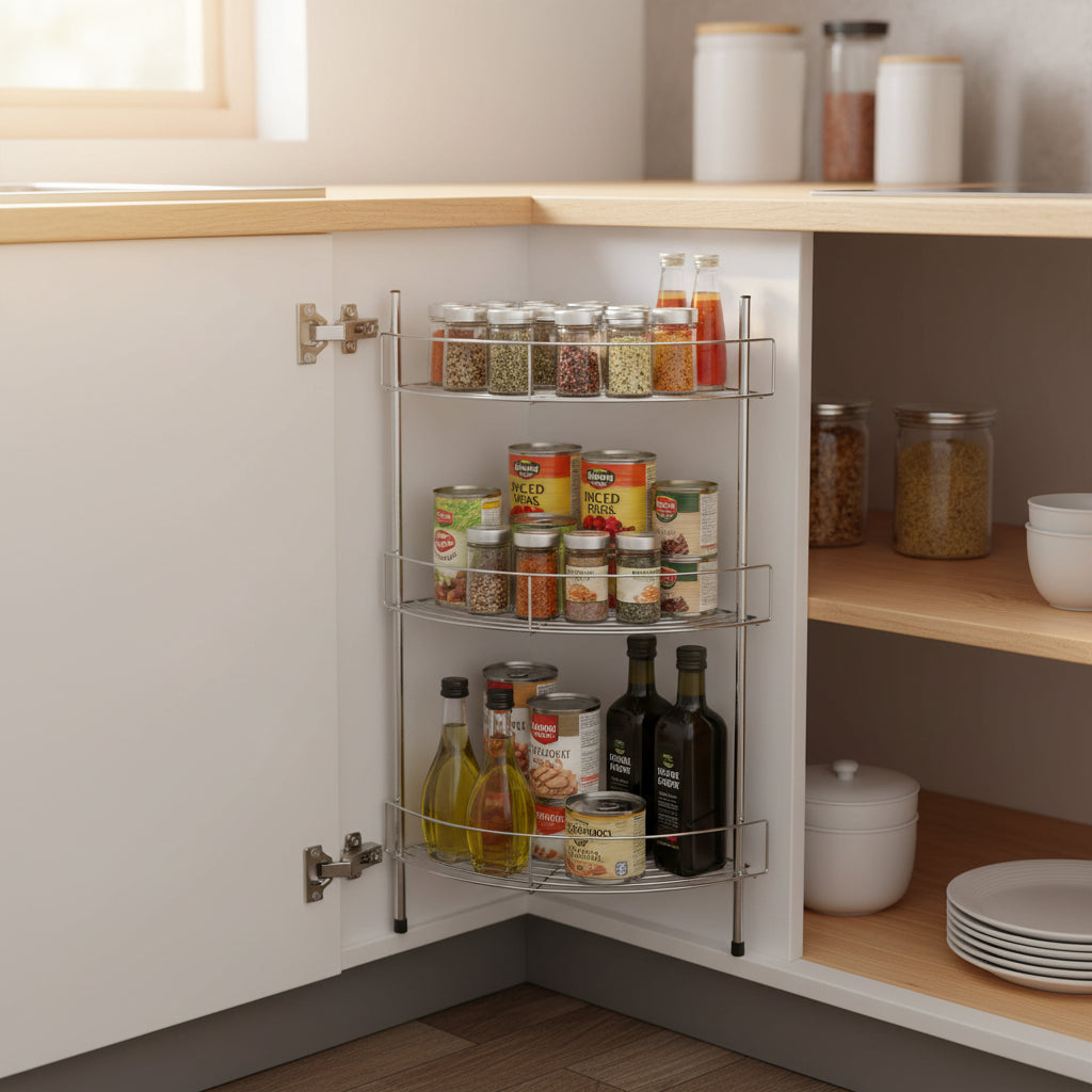 Pedestal Sink Organizer Stainless Steel - Hastings Home: Metal 2-Shelf Bathroom Storage, No Tools Assembly