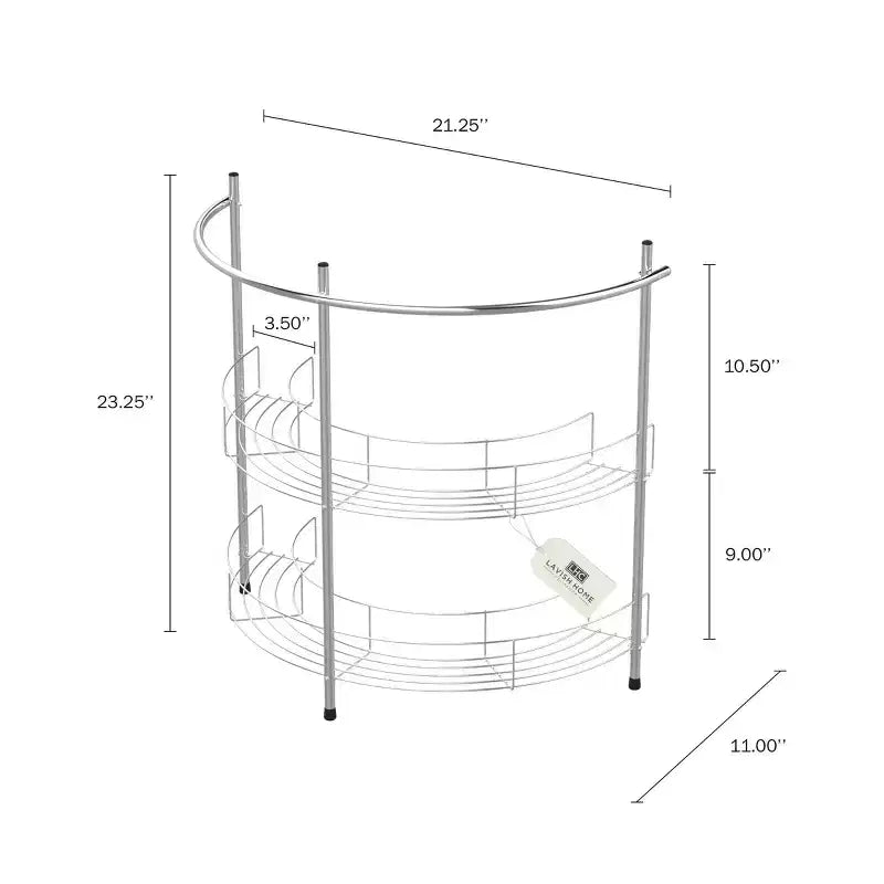 Étagère de salle de bain en métal à 2 niveaux, montage sans outils