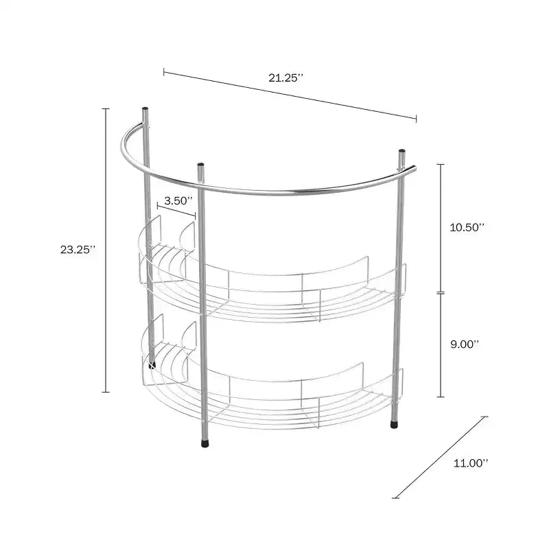 Étagère de salle de bain en métal à 2 niveaux, montage sans outils