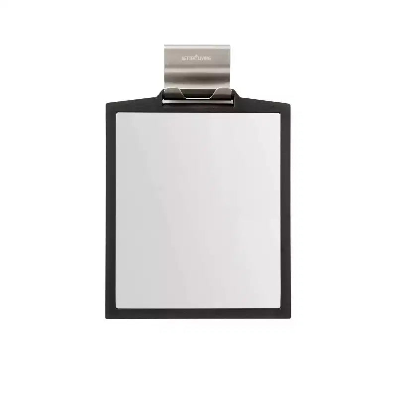 Miroir de douche grossissant double face Doppio, anti-buée et incassable, noir/acier inoxydable – Better Living Products : Fixation murale