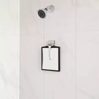 Miroir de douche grossissant double face Doppio, anti-buée et incassable, noir/acier inoxydable – Better Living Products : Fixation murale