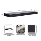 Kate & Laurel All Things Decor Étagère flottante en bois Havlock 36 po x 8 po Noir