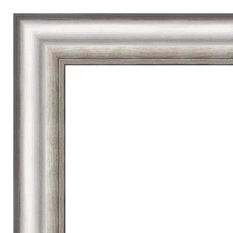 Miroir Mural Encadré de Salon Argenté 23" x 29" - Amanti Art : Rectangle Moderne, Biseauté, Aucun Assemblage Requis