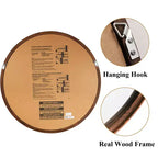 Miroir mural rond classique en bois WallBeyond de 26 po brun noyer