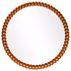 WallBeyond 28" Beaded Round Mirror Gold