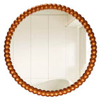 WallBeyond Miroir rond perlé doré 28 po