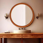 WallBeyond Miroir rond perlé doré 28 po
