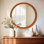 WallBeyond Miroir rond perlé doré 28 po