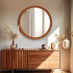 WallBeyond Miroir rond perlé doré 28 po