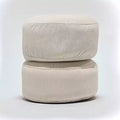PM&J Home Set of 2 Corduroy Round Stacking Pouf Cream: Indoor Bean Bag Ottoman, Solid Pattern, Polyester, 15" Height