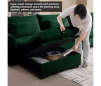 Christopher Knight Home Nelly Grand Canapé Sectionnel en Corduroy en Forme de L de 157,5, avec Ottoman de Rangement et 4 Coussins Lombaires