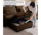 Christopher Knight Home Nelly Grand Canapé Sectionnel en Corduroy en Forme de L de 157,5, avec Ottoman de Rangement et 4 Coussins Lombaires