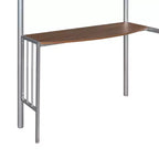 Lit mezzanine double en métal Whisen 78,1L x 41,4W avec bureau intégré, échelle et garde-corps, pour chambre à coucher