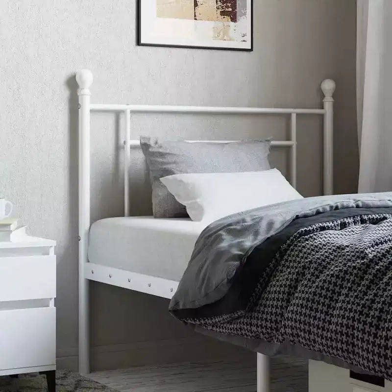 vidaXL Tête de lit moderne en métal, acier robuste, montage facile, blanc, double