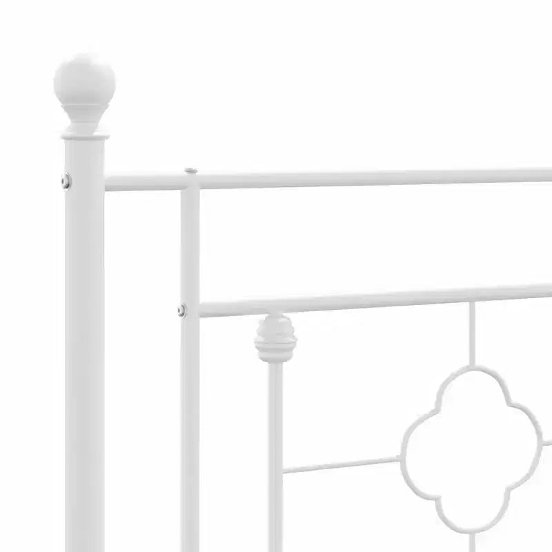 vidaXL Tête de lit moderne en métal, acier robuste, montage facile, blanc, double