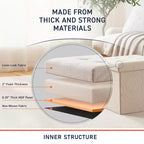 Pouffe de rangement carré pliable en lin tufté Ornavo Home de 38,1 cm, parfait pour un dortoir, une chambre ou un salon
