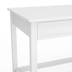 Bureau de style Shaker Martha Stewart Hutton avec 2 tiroirs latéraux, blanc avec quincaillerie en laiton poli