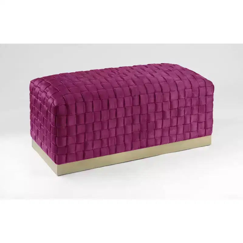 Banc Nicole Miller Satine en velours tissé main avec piètement