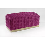 Banc Nicole Miller Satine en velours tissé main avec piètement