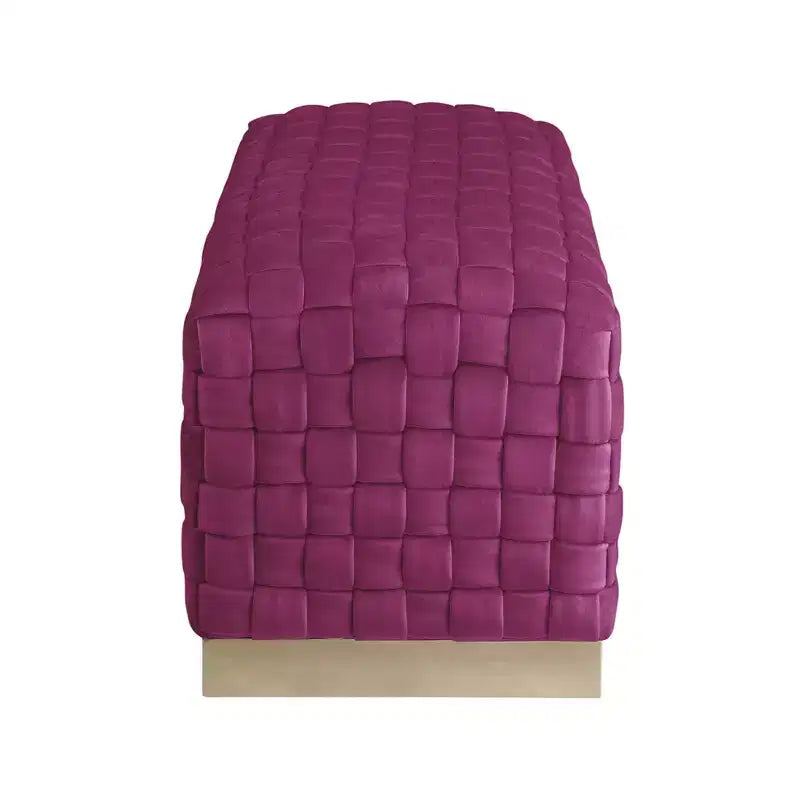 Banc Nicole Miller Satine en velours tissé main avec piètement