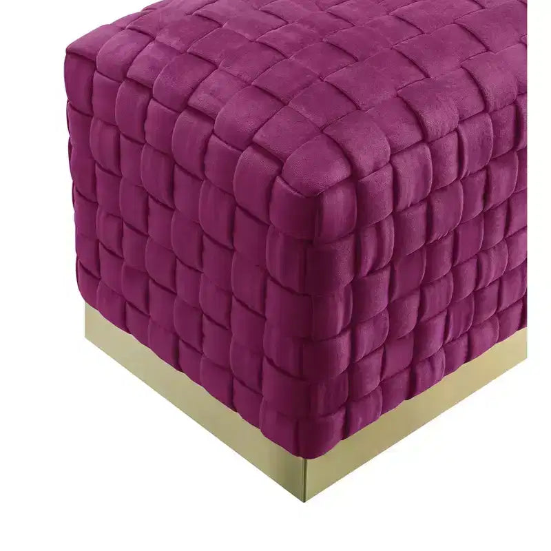 Banc Nicole Miller Satine en velours tissé main avec piètement