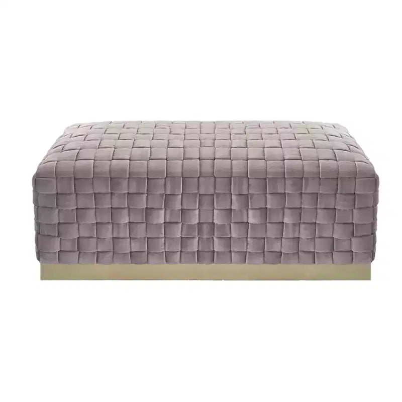 Banc Nicole Miller Satine en velours tissé main avec piètement