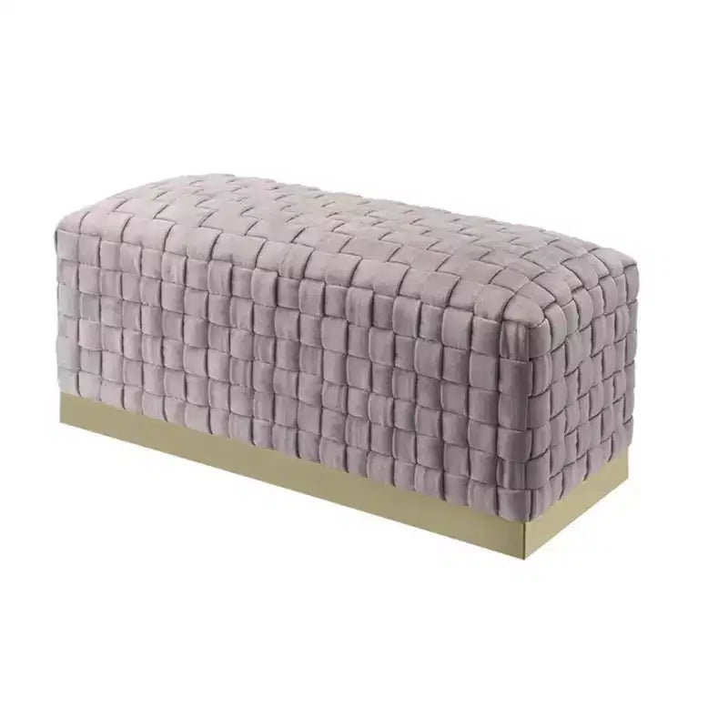 Banc Nicole Miller Satine en velours tissé main avec piètement