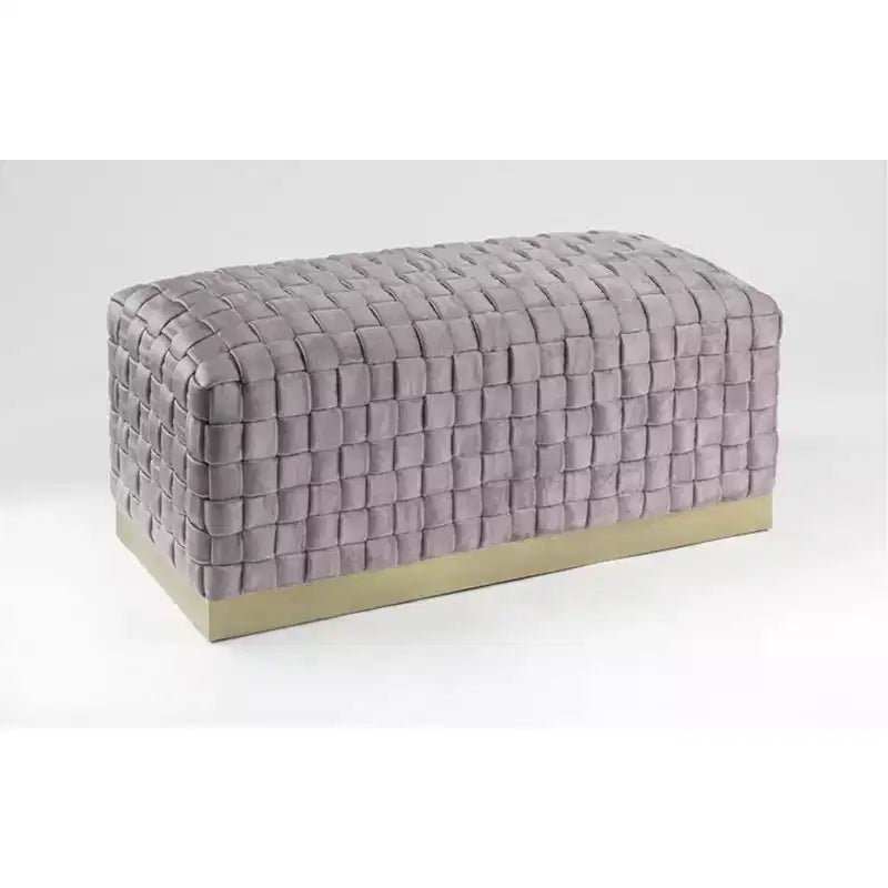 Banc Nicole Miller Satine en velours tissé main avec piètement