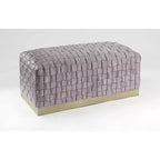 Banc Nicole Miller Satine en velours tissé main avec piètement
