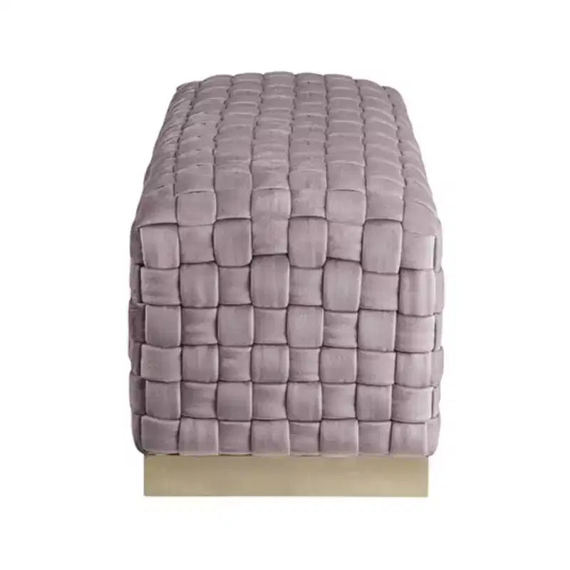 Banc Nicole Miller Satine en velours tissé main avec piètement