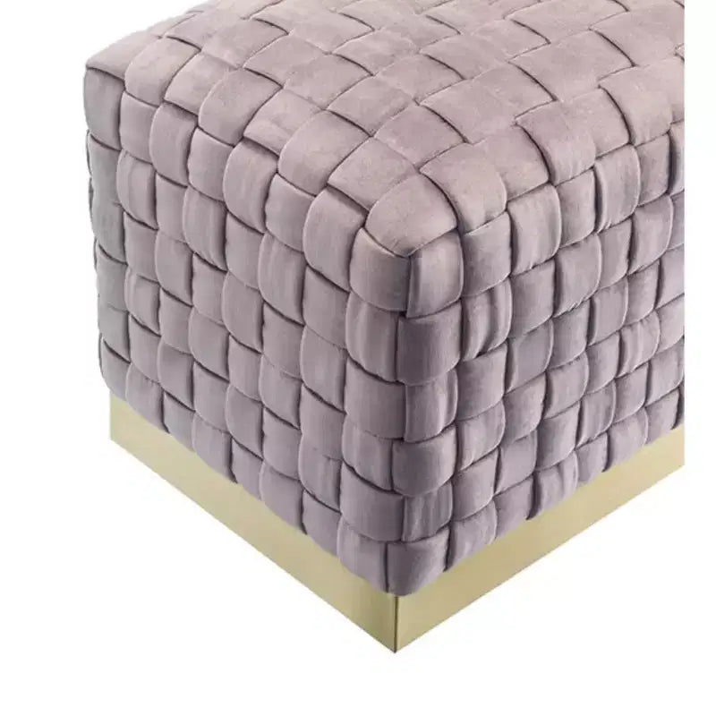 Banc Nicole Miller Satine en velours tissé main avec piètement