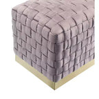 Banc Nicole Miller Satine en velours tissé main avec piètement