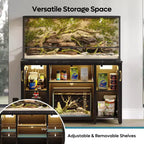 Meuble d'aquarium Bestier 75 gallons en métal avec armoire de rangement et prises de courant Lumière LED, capacité de 340 kg, noir