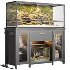 Meuble d'aquarium Bestier 75 gallons en métal avec armoire de rangement et prises de courant Lumière LED, capacité de 340 kg, noir