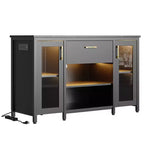 Meuble d'aquarium Bestier 75 gallons en métal avec armoire de rangement et prises de courant Lumière LED, capacité de 340 kg, noir
