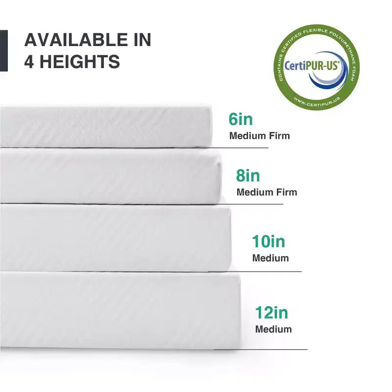 Matelas en Mousse à Mémoire de Forme Ego White 12 Medium Gel Thé Vert AeroFusion