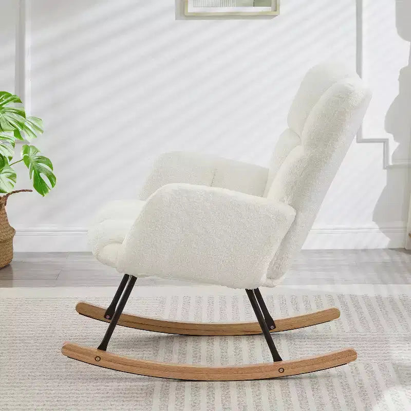 Fauteuil à bascule Vatros Chaise de nurserie Fauteuil à bascule moderne avec dossier haut