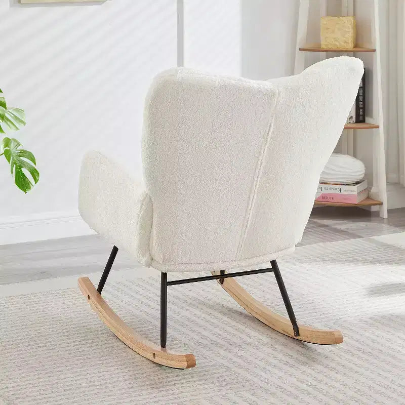 Fauteuil à bascule Vatros Chaise de nurserie Fauteuil à bascule moderne avec dossier haut