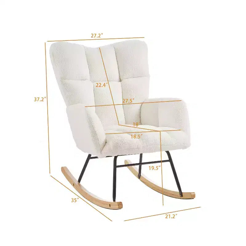 Fauteuil à bascule Vatros Chaise de nurserie Fauteuil à bascule moderne avec dossier haut